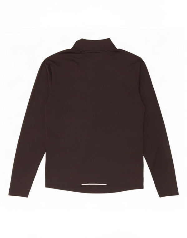 Nike Herre Dri Fit Zip Neck Top Langærmet Medium Sort Polyester