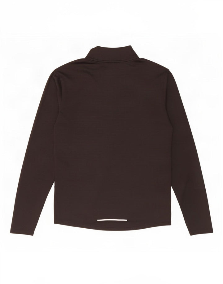 Nike Herre Dri Fit Zip Neck Top Langærmet Medium Sort Polyester