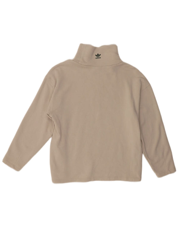 Adidas Dame Grafisk Oversized Sweatshirt Jumper UK 10 Small Off White