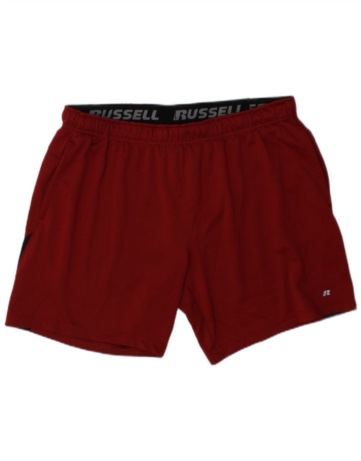 RUSSELL ATHLETIC Herre Dri-Power Sportshorts XL Rød Colourblock Polyester