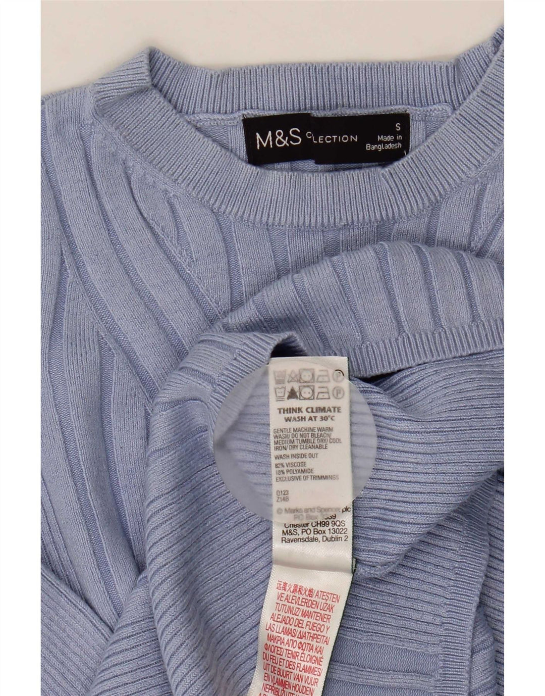 Marks & Spencer Dame sweater med rund hals DK 8 Lille blå