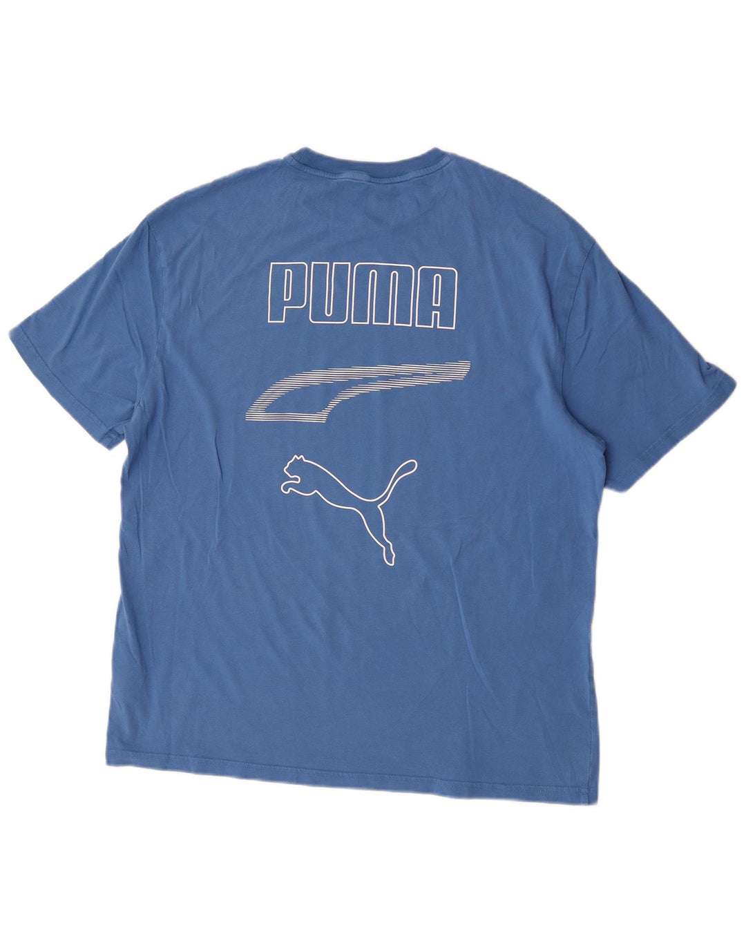 PUMA Grafisk T-shirt top til mænd, stor blå bomuld
