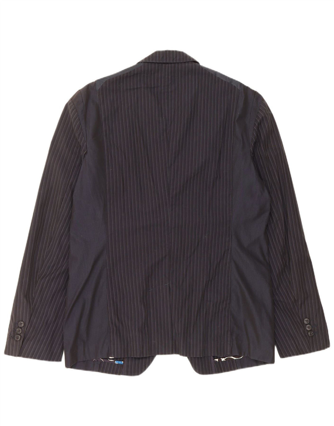 Iceberg Herre 2 Button Blazer Jacket IT 54 2XL Navy Blue Pinstripe Bomuld