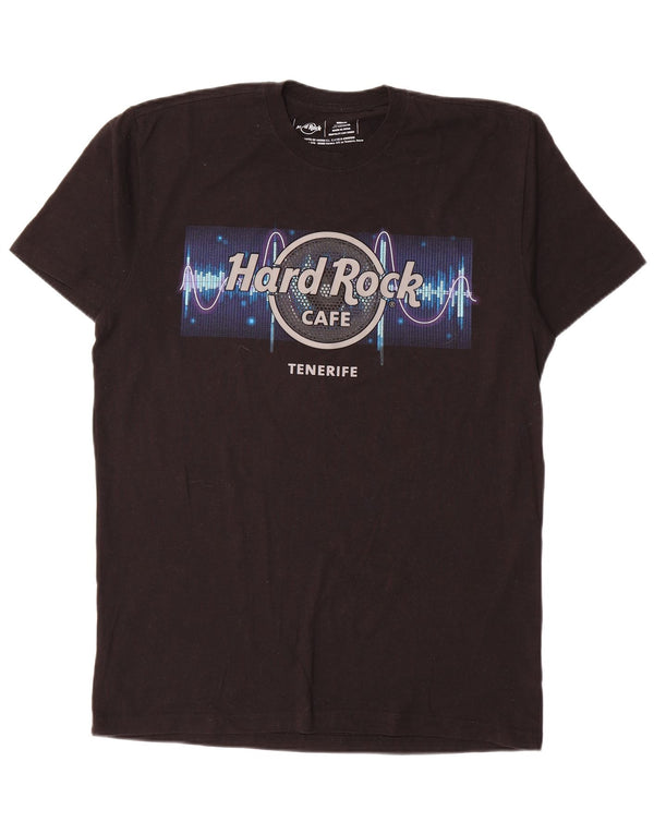 Hard Rock Cafe Mens Tenerife Graphic T-Shirt Top Medium Black Cotton