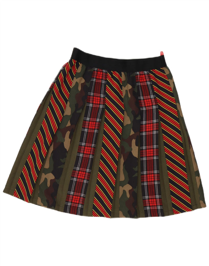 Benetton Dame A-Line nederdel Small W26 Multicolor Camouflage Polyester