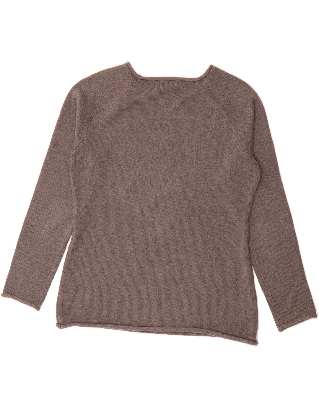 EDDIE BAUER Womens Boat Neck Jumper Sweater UK 14 Medium Grey Cotton Vintage Eddie Bauer and Second-Hand Eddie Bauer from Messina Hembry 