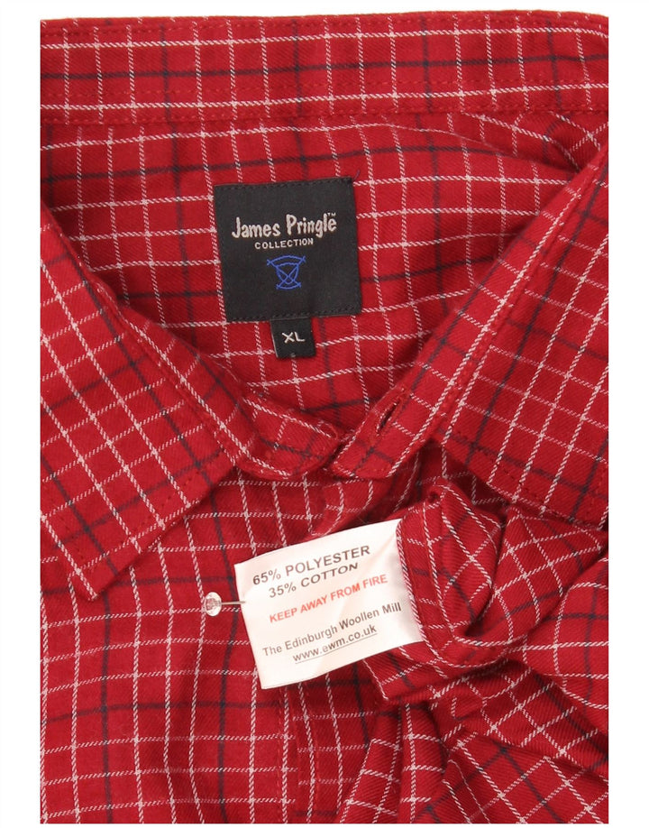 James Pringle herre flannel skjorte XL rød ternet polyester