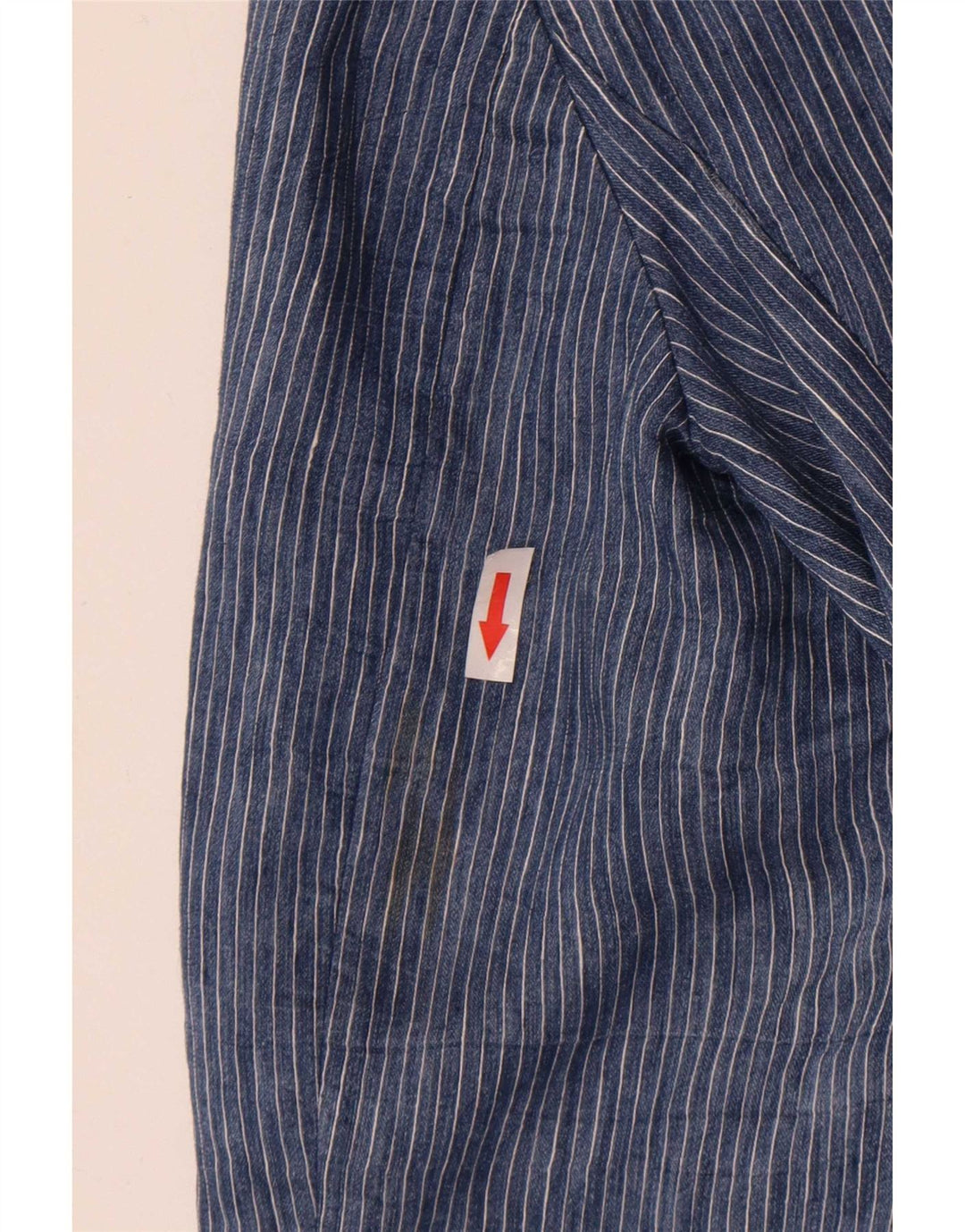 Zara Dame 1 Knap Blazer Jacket UK 18 XL Blå Nålestribet Polyester