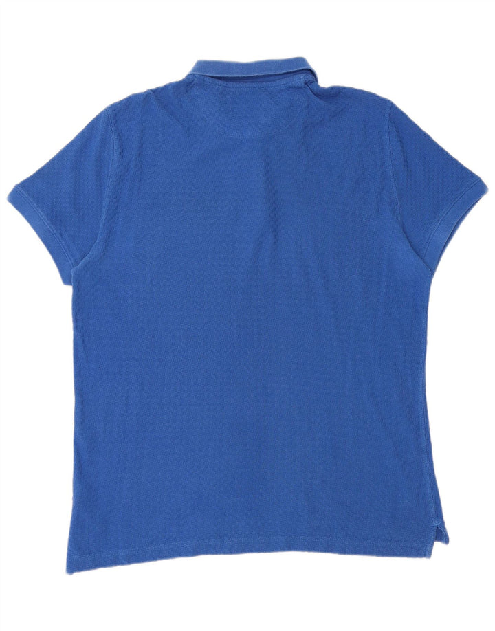Massimo Dutti Herre Polo Shirt Stor Blå Bomuld