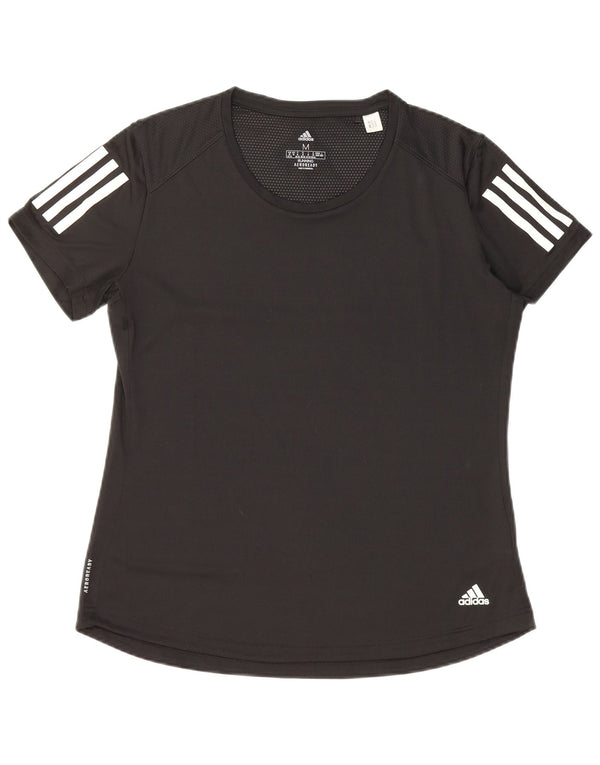 ADIDAS Aeroready T-Shirt Top UK 12/14 Medium Sort Polyester
