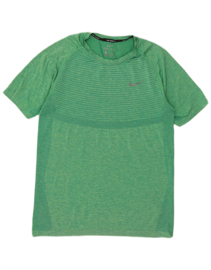 Nike Herre Dri Fit T-shirt Top Medium Grøn Stribet