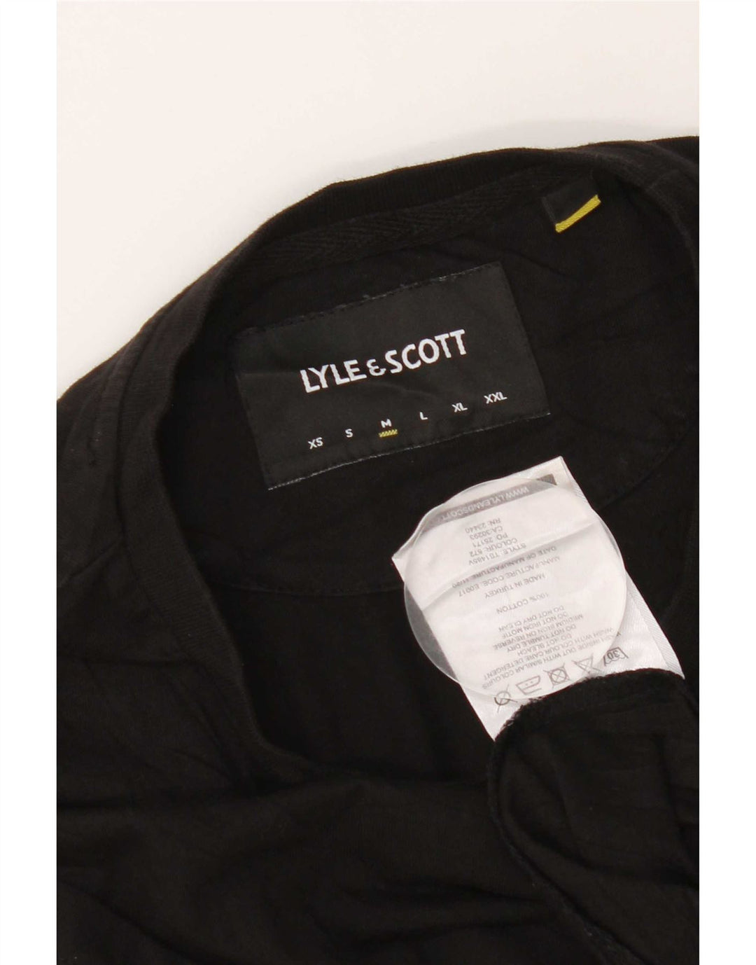 Lyle & Scott Herre T-shirt Top Medium Sort Bomuld