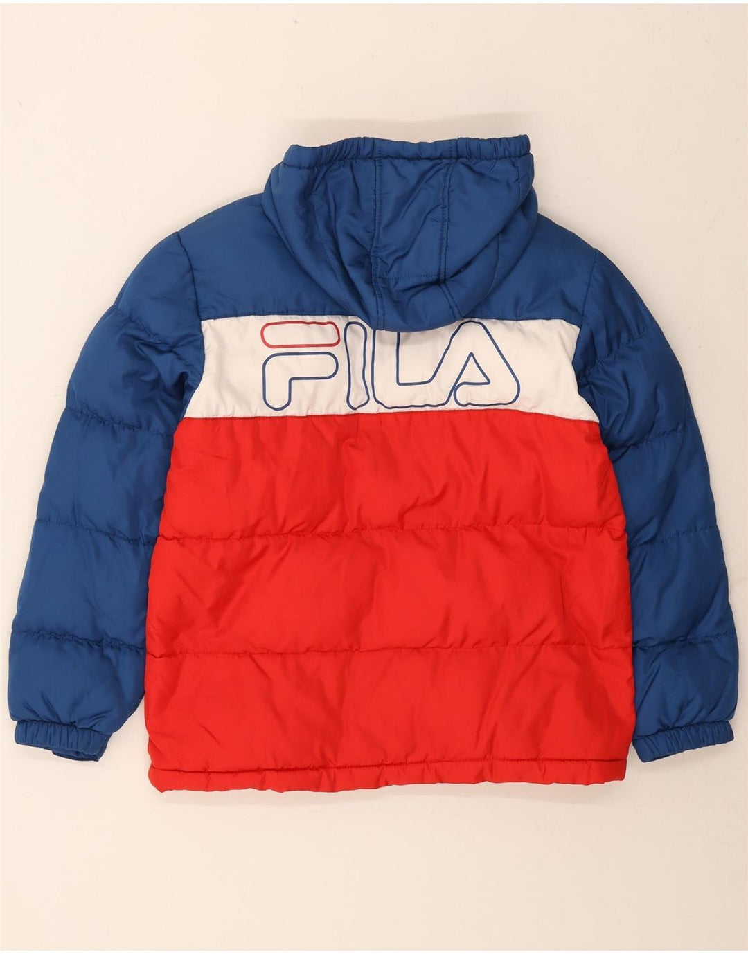 FILA Boys Graphic Padded Jacket 11-12 Years Blue Colourblock Polyester Vintage Fila and Second-Hand Fila from Messina Hembry 