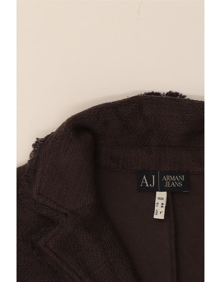 ARMANI JEANS Womens 3 Button Blazer Jacket IT 44 Medium Brown Classic Vintage Armani Jeans and Second-Hand Armani Jeans from Messina Hembry 