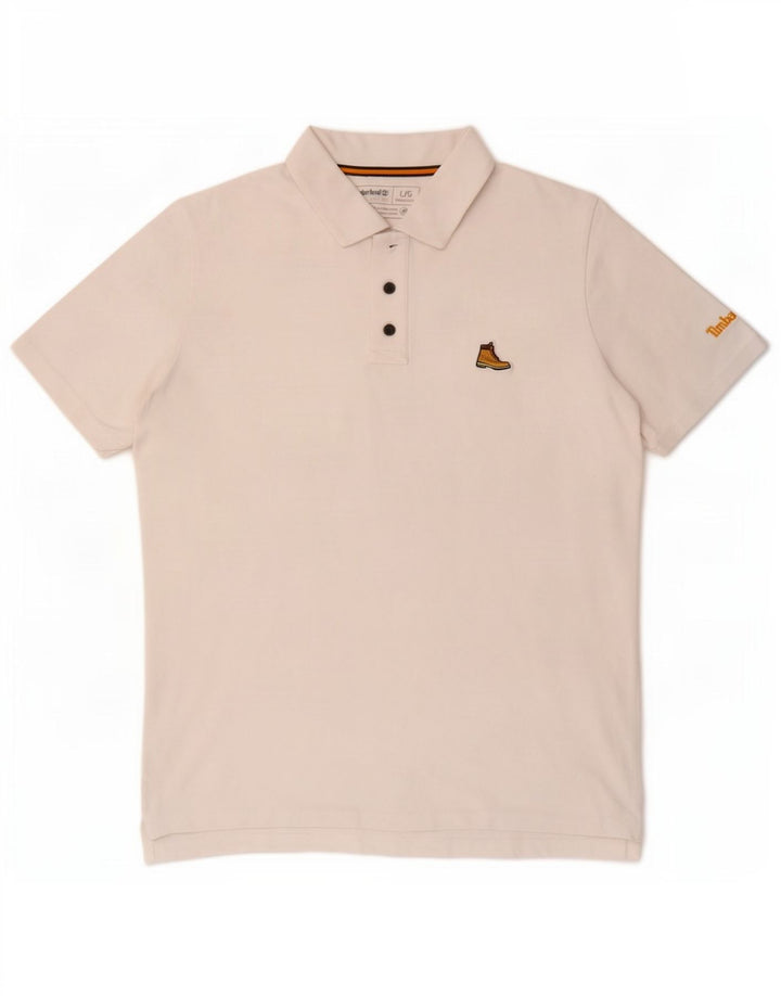 Timberland Herre Regular Fit Polo Shirt Stor hvid bomuld