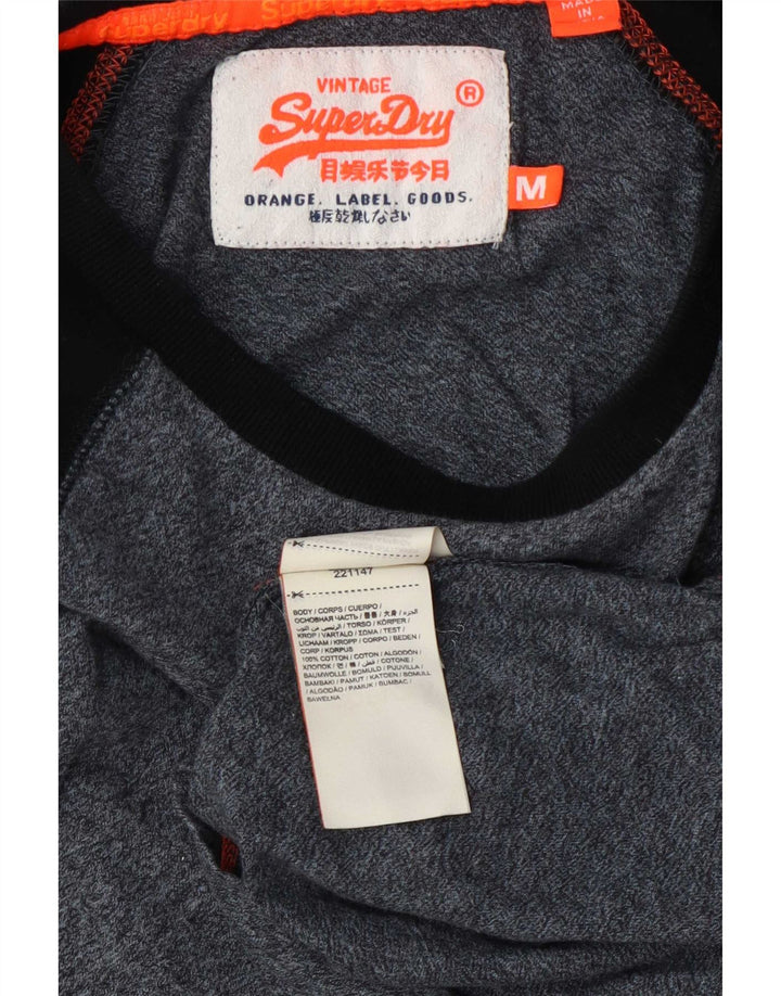 Superdry Herre Top Langærmet Medium Marineblå Flecked Bomuld