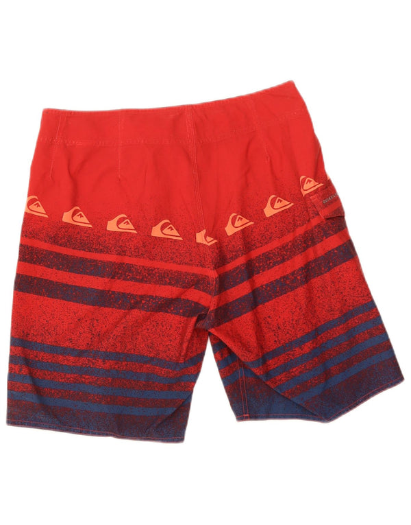 Quiksilver Mens Graphic Swimming Shorts Medium Red Striped