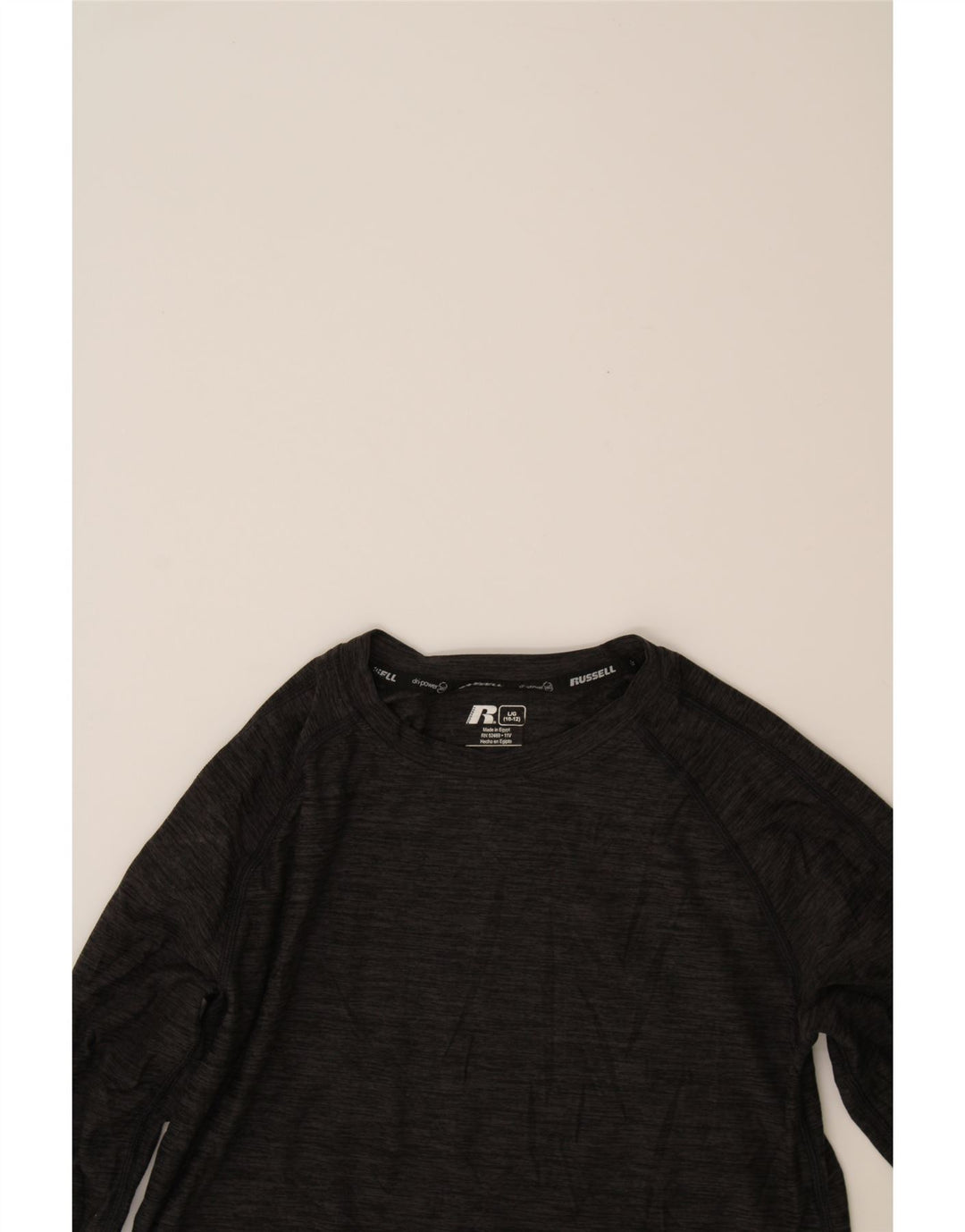 RUSSELL ATHLETIC Boys Dri-Power Top Long Sleeve 10-11 Years Large Grey Vintage Russell Athletic and Second-Hand Russell Athletic from Messina Hembry 