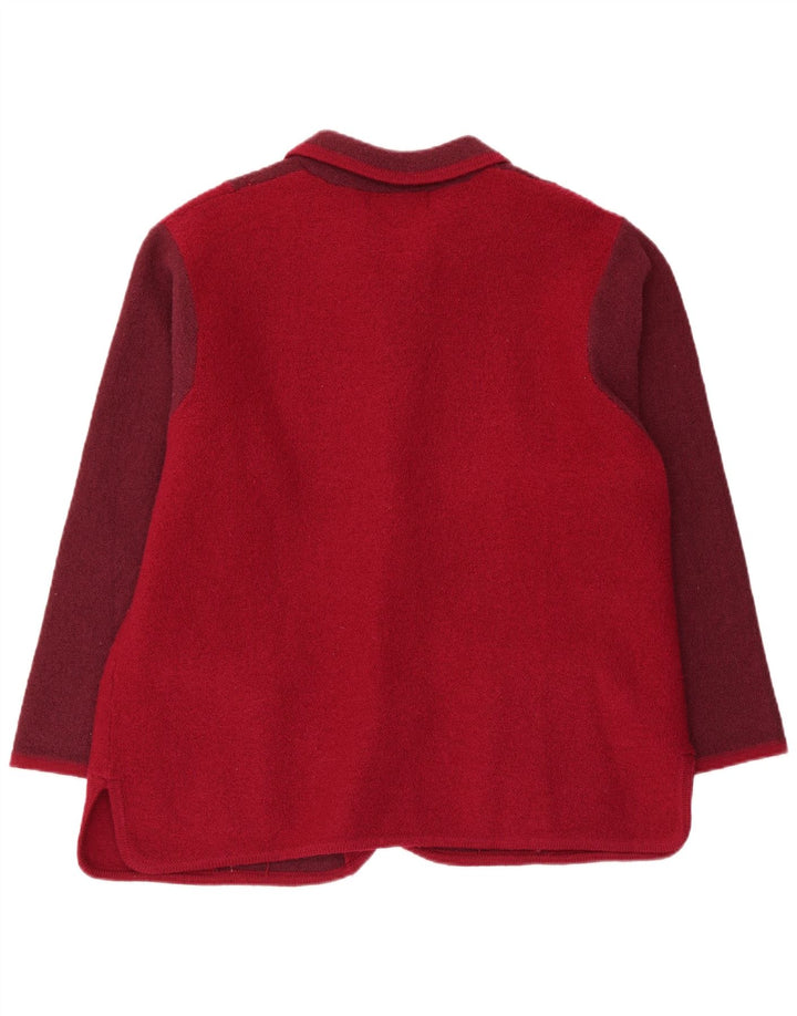 CASAMIA Dame Loose Fit Blazer Jacket UK 16 Large Burgundy Colourblock