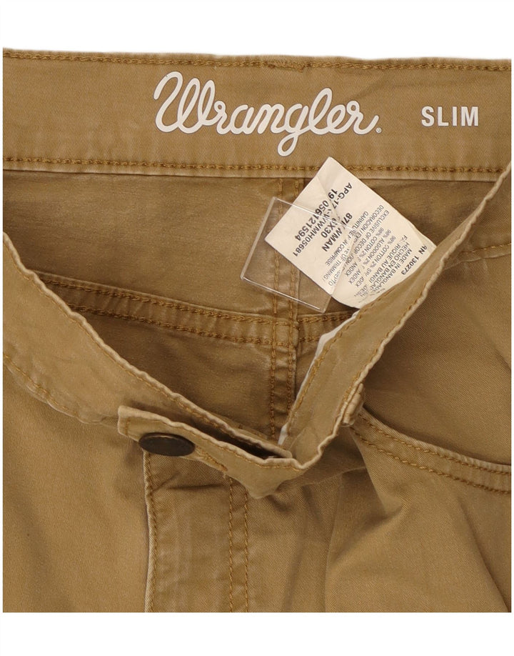 Wrangler Herre Slim Fit Chino Bukser W36 L30 Beige Bomuld