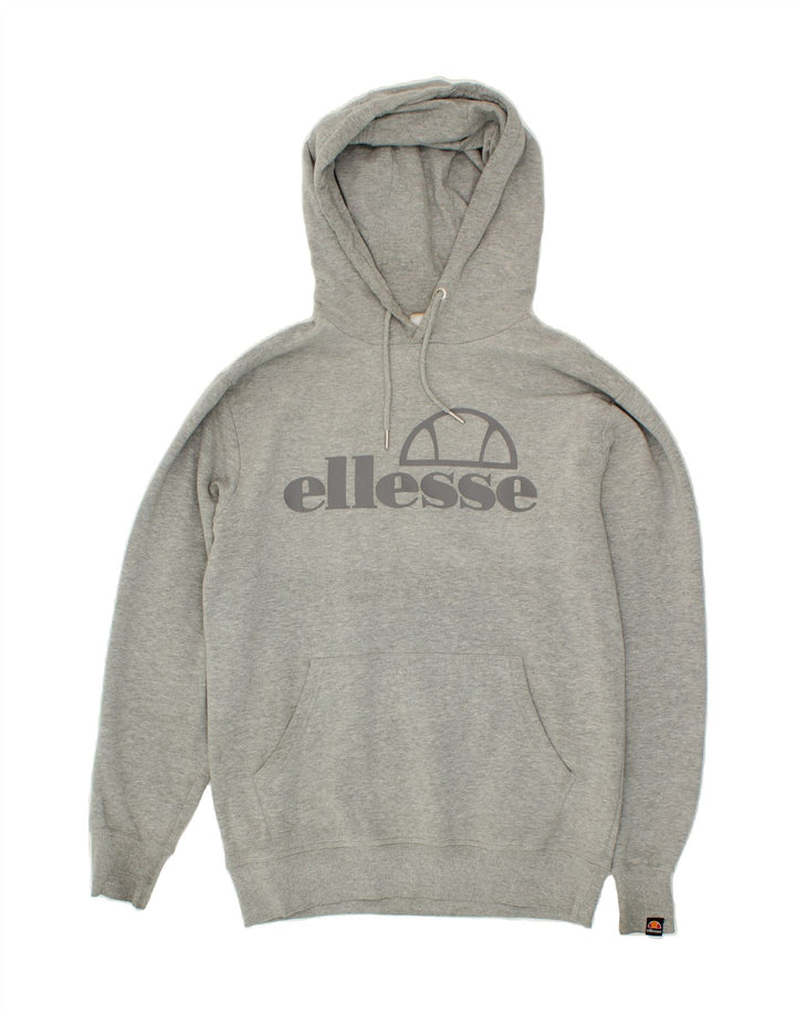 ELLESSE Mens Graphic Hoodie Jumper Medium Grey Cotton Vintage Ellesse and Second-Hand Ellesse from Messina Hembry 