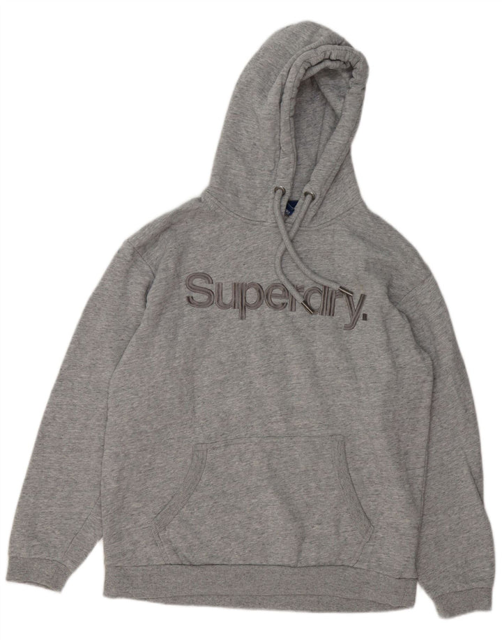 Superdry Grafisk hættetrøje til mænd mellemgrå flækket bomuld