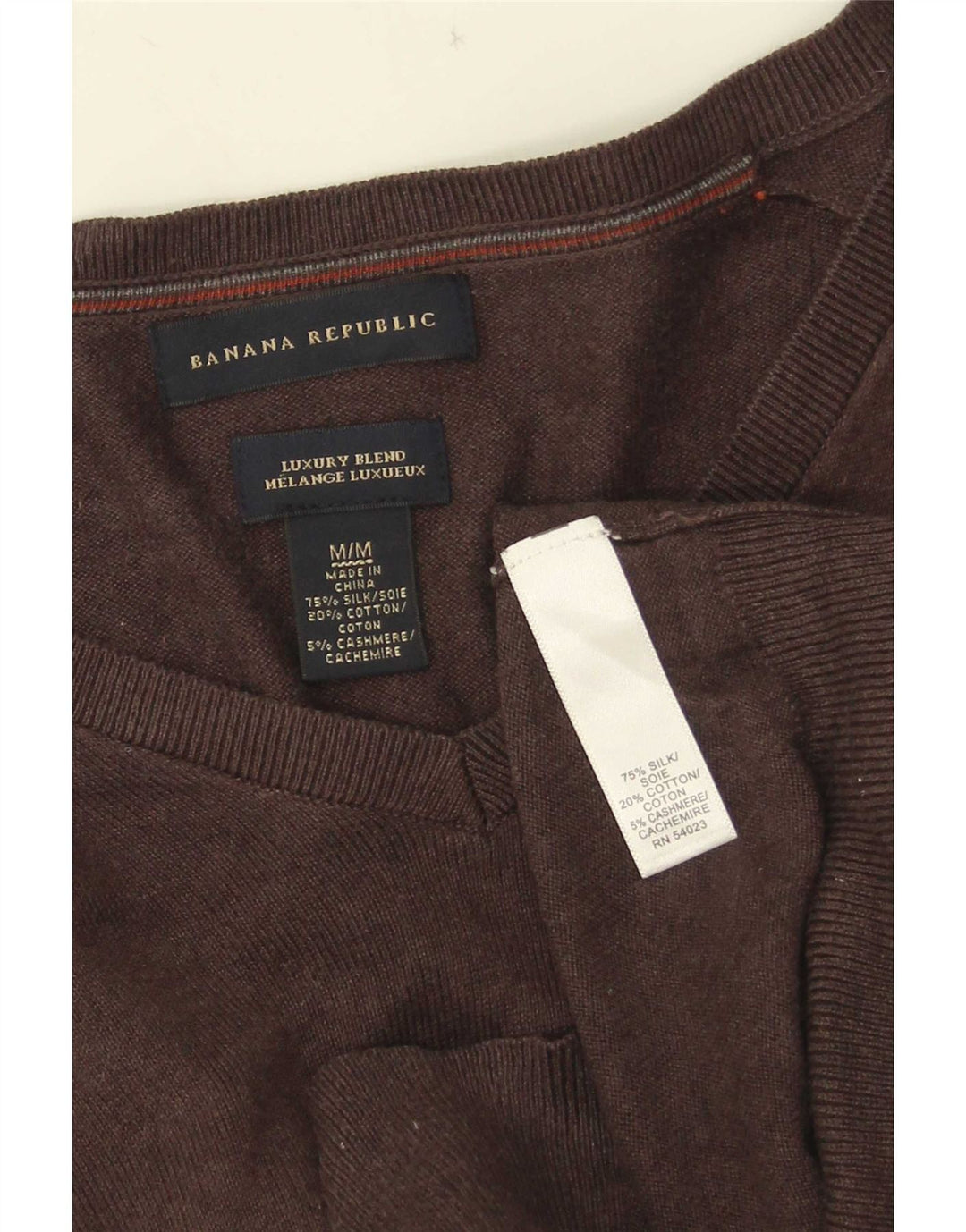 Banana Republic Herre V-hals sweater Medium Brun Silke