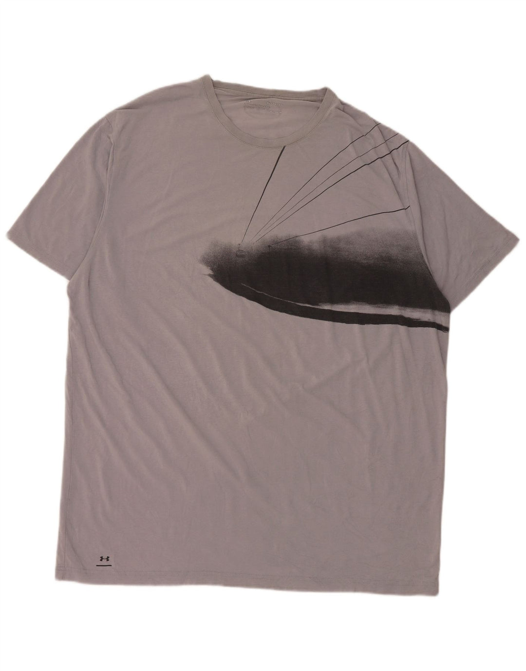UNDER ARMOUR Herre Heat Gear Grafisk T-Shirt Top XL Grå