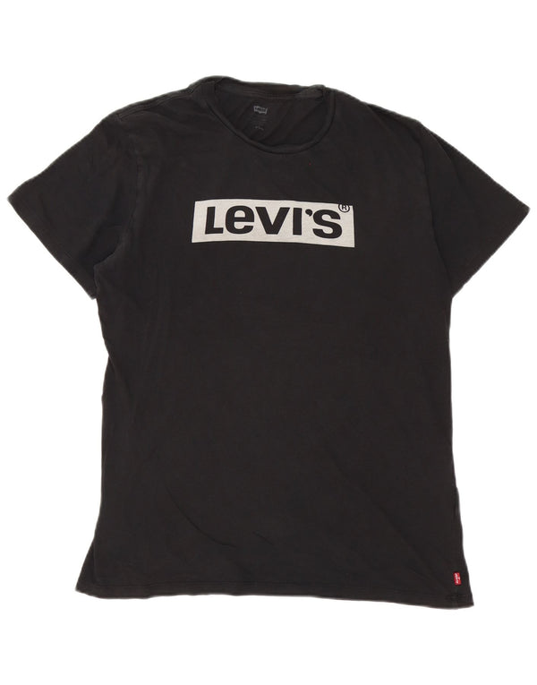 Levi's Herre grafisk T-shirt top mellem sort bomuld
