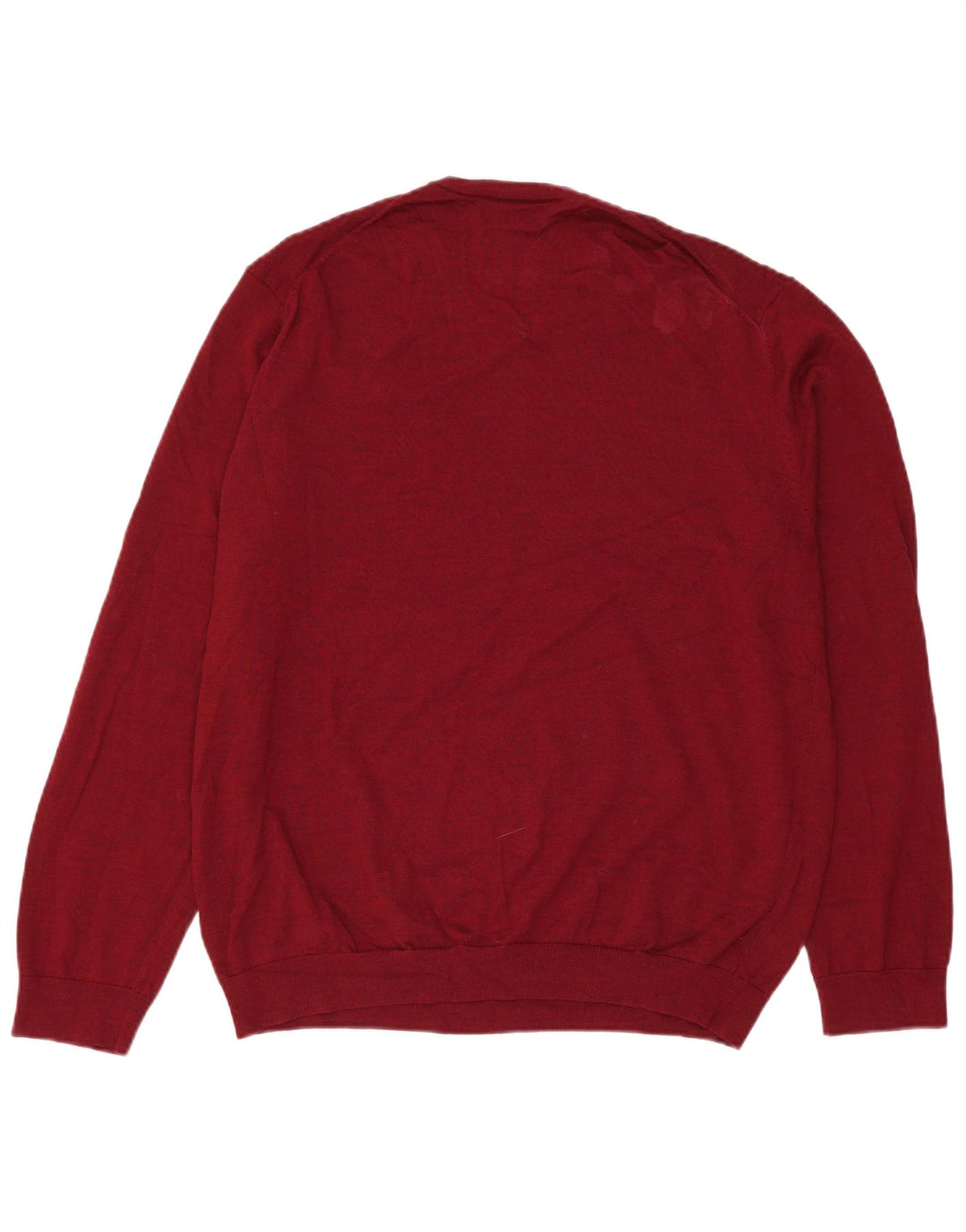 Marks & Spencer Herre sweater med rund hals XL Rød Merinould