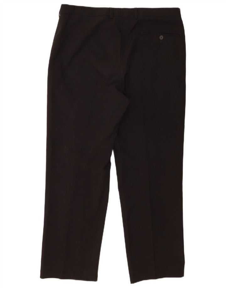 Marks & Spencer Herre Regular Fit Suit Bukser W34 L27 Sort polyester