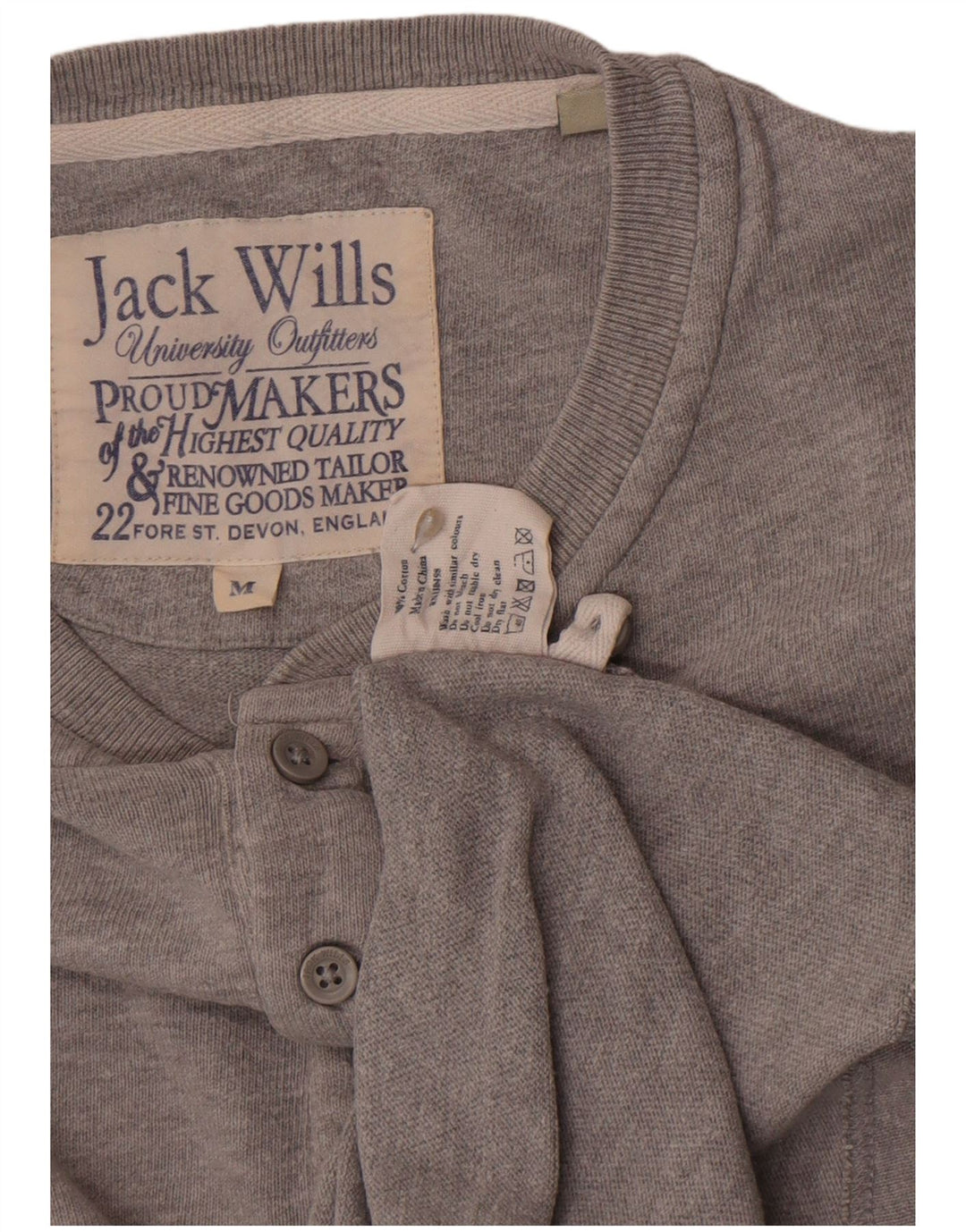 Jack Wills Herre Top Langærmet Mellemgrå Bomuld