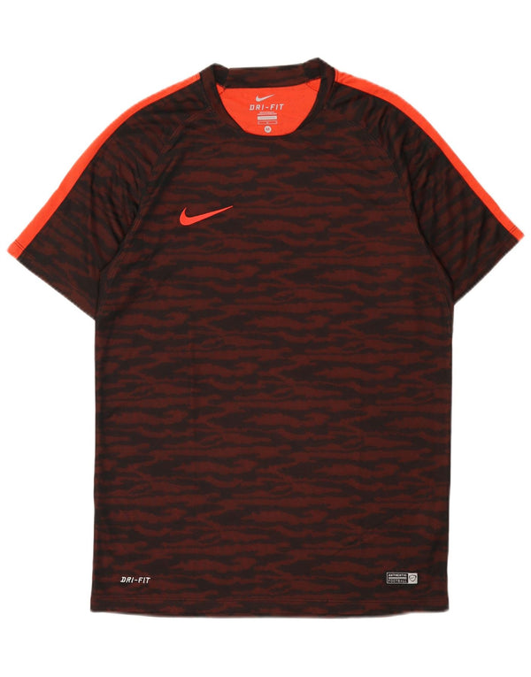 Nike Herre Dri Fit T-Shirt Top Medium Bourgogne Animal Print Polyester