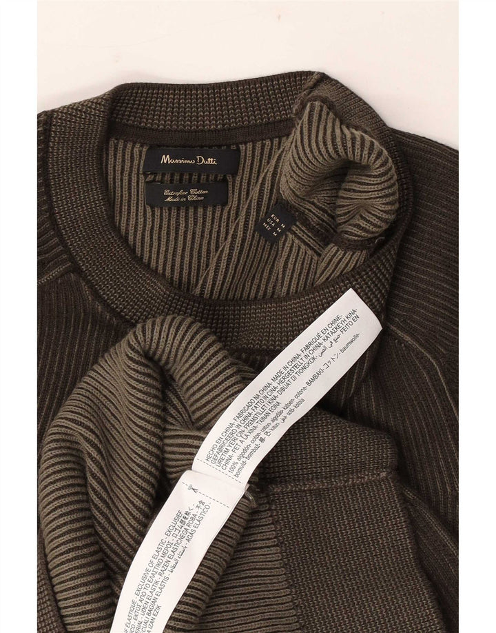 Massimo Dutti Herre sweater med rund hals, medium brun bomuld