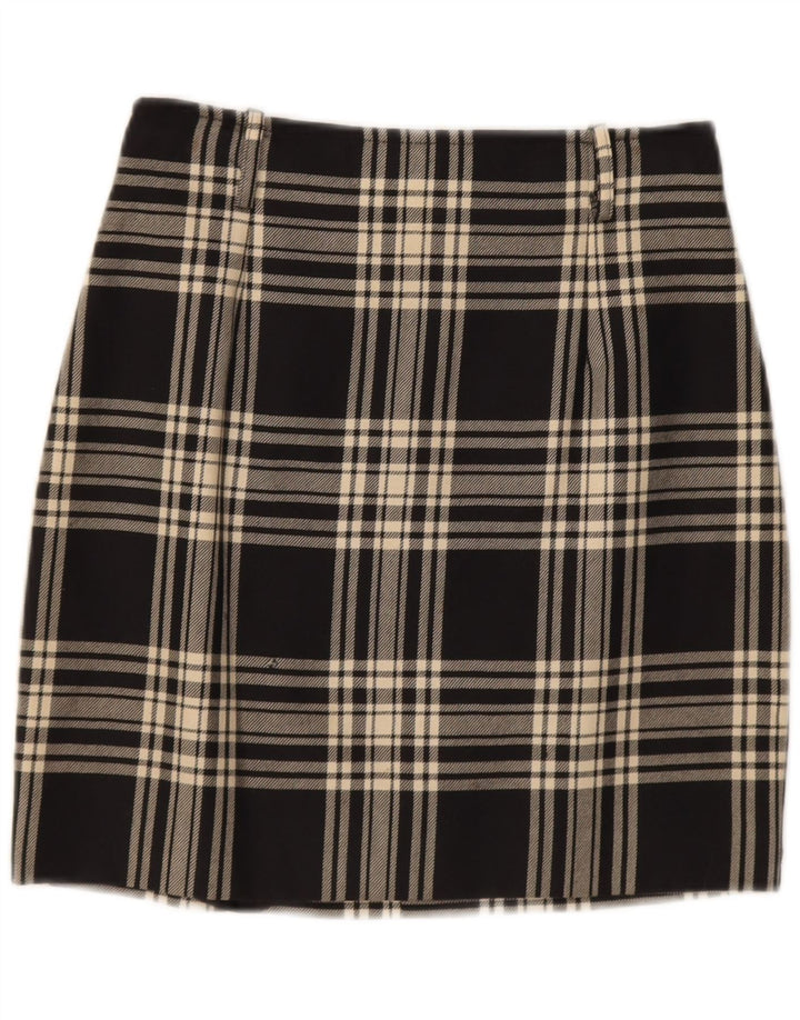 Vintage dame mininederdel IT 42 Medium W28 sort ternet uld