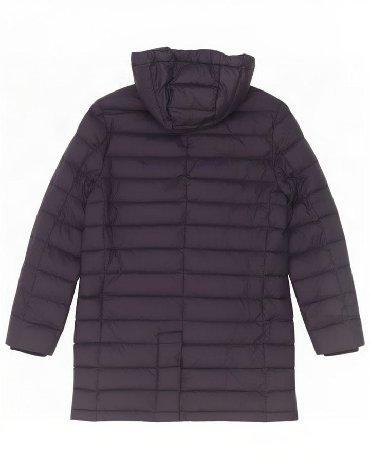 Massimo Dutti Dame Hætte Polstret Frakke UK 14 Medium Navy Blue