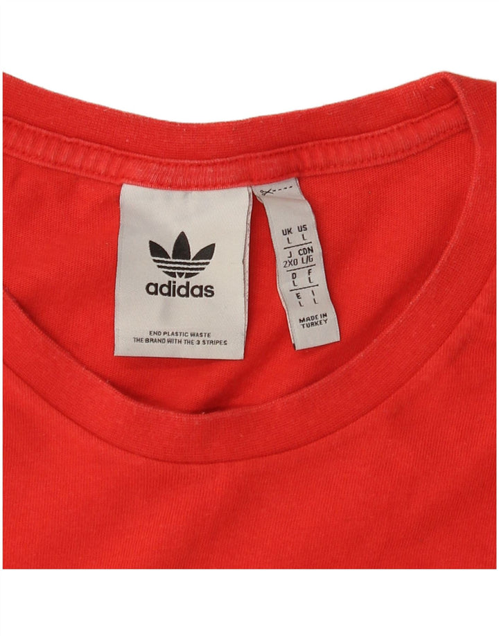 Adidas Herre Grafisk T-Shirt Top Stor Rød