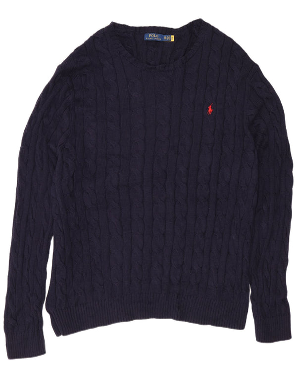 POLO RALPH LAUREN Herre Boat Neck Jumper Sweater 2XL Marineblå Bomuld