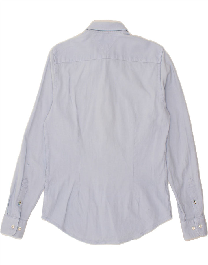 TOMMY HILFIGER Mens Slim Fit Shirt Small Blue Cotton Vintage Tommy Hilfiger and Second-Hand Tommy Hilfiger from Messina Hembry 