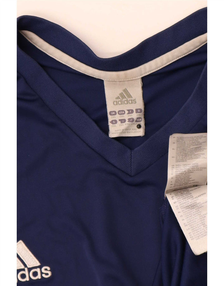 Adidas T-shirt top til mænd 2XL marineblå polyester