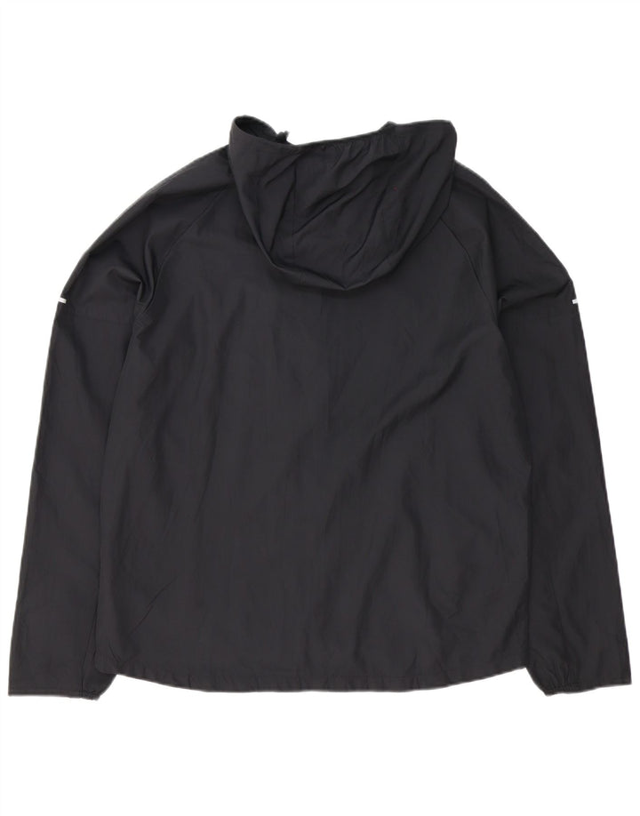 NIKE Oversized regnjakke med hætte til kvinder UK 14 Medium Black Polyester