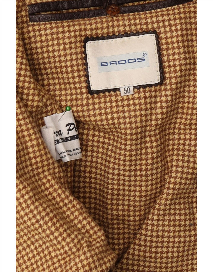 Vintage Bomber læderjakke til mænd IT 50 Stor brunt læder