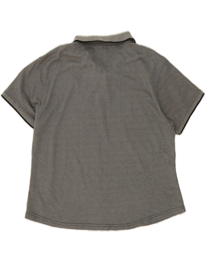 LEE Womens Polo Shirt UK 18 XL Grey Pinstripe Vintage Lee and Second-Hand Lee from Messina Hembry 
