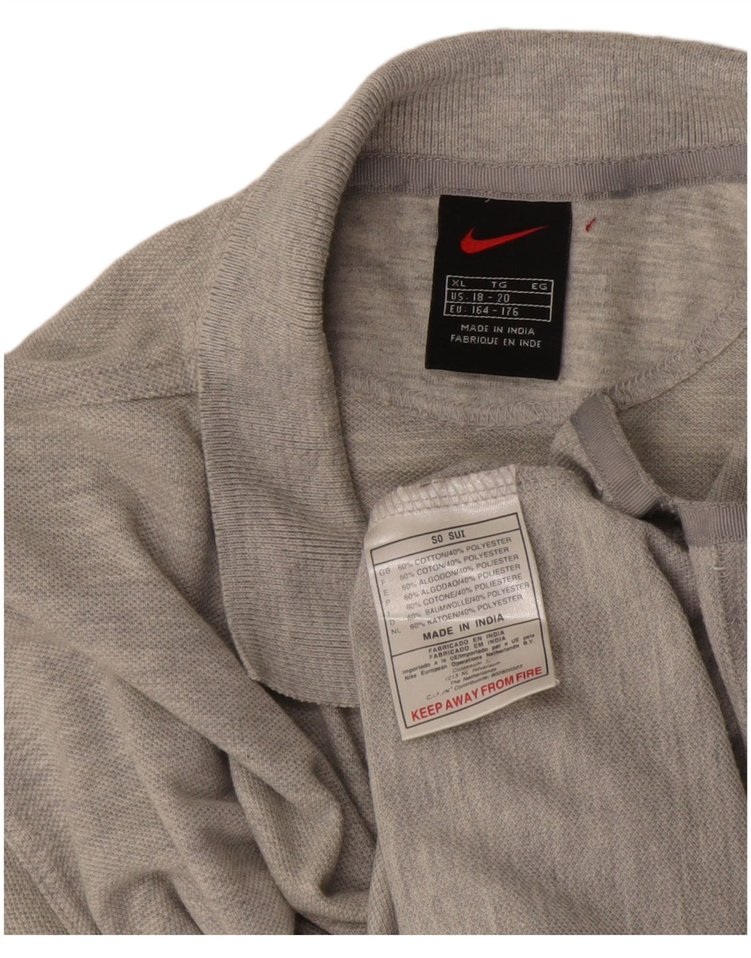 Nike drenge poloshirt 15-16 år XL Grå bomuld