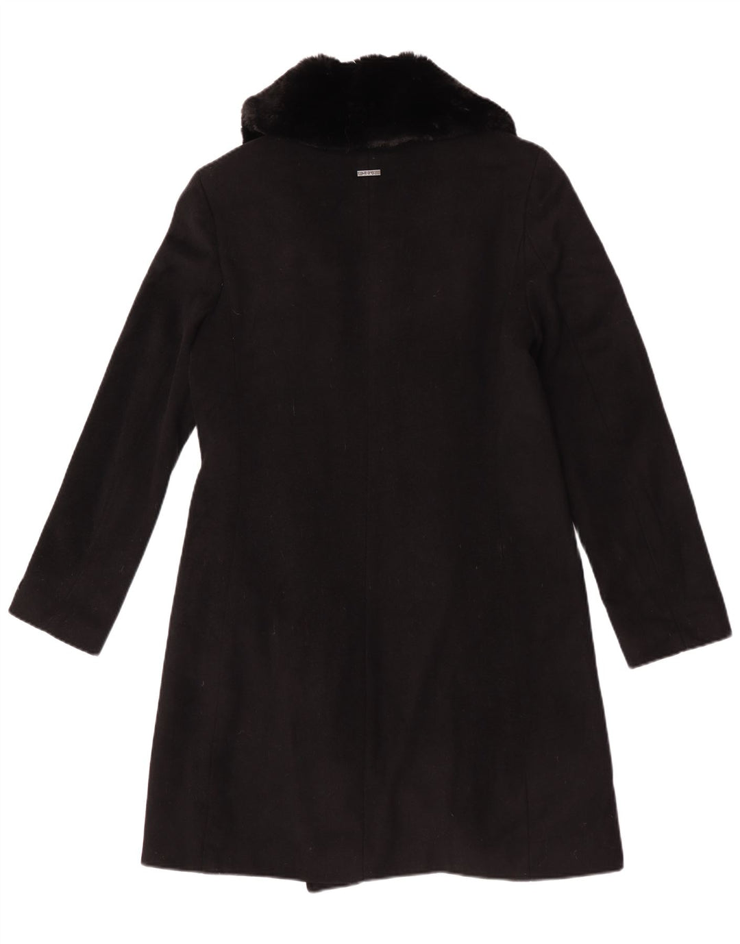 Dkny Dame Overfrakke UK 10 Lille Sort Uld