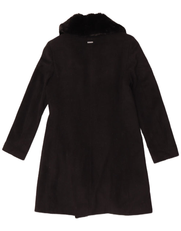 Dkny Dame Overfrakke UK 10 Lille Sort Uld