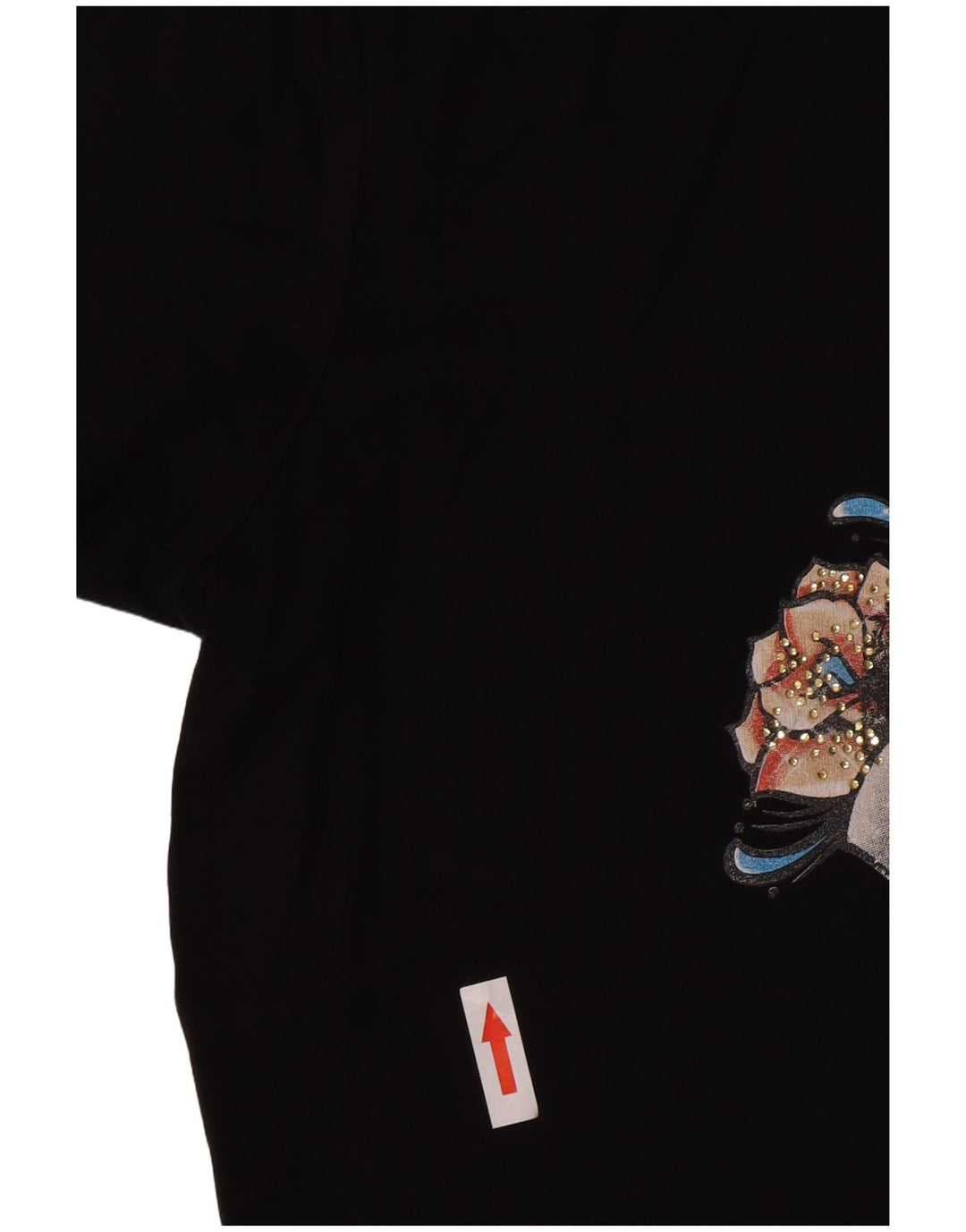 Liu Jo Grafisk T-shirt top til kvinder UK 12 Medium Sort viskose