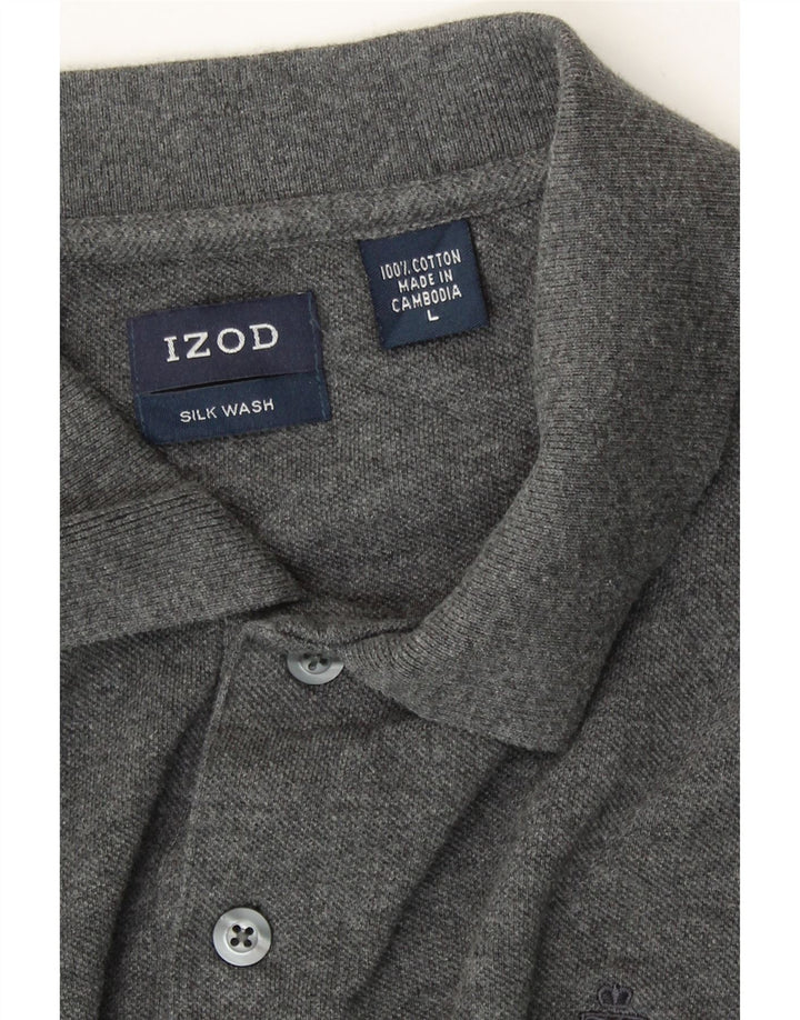 IZOD Mens Polo Shirt Large Grey Cotton Vintage Izod and Second-Hand Izod from Messina Hembry 