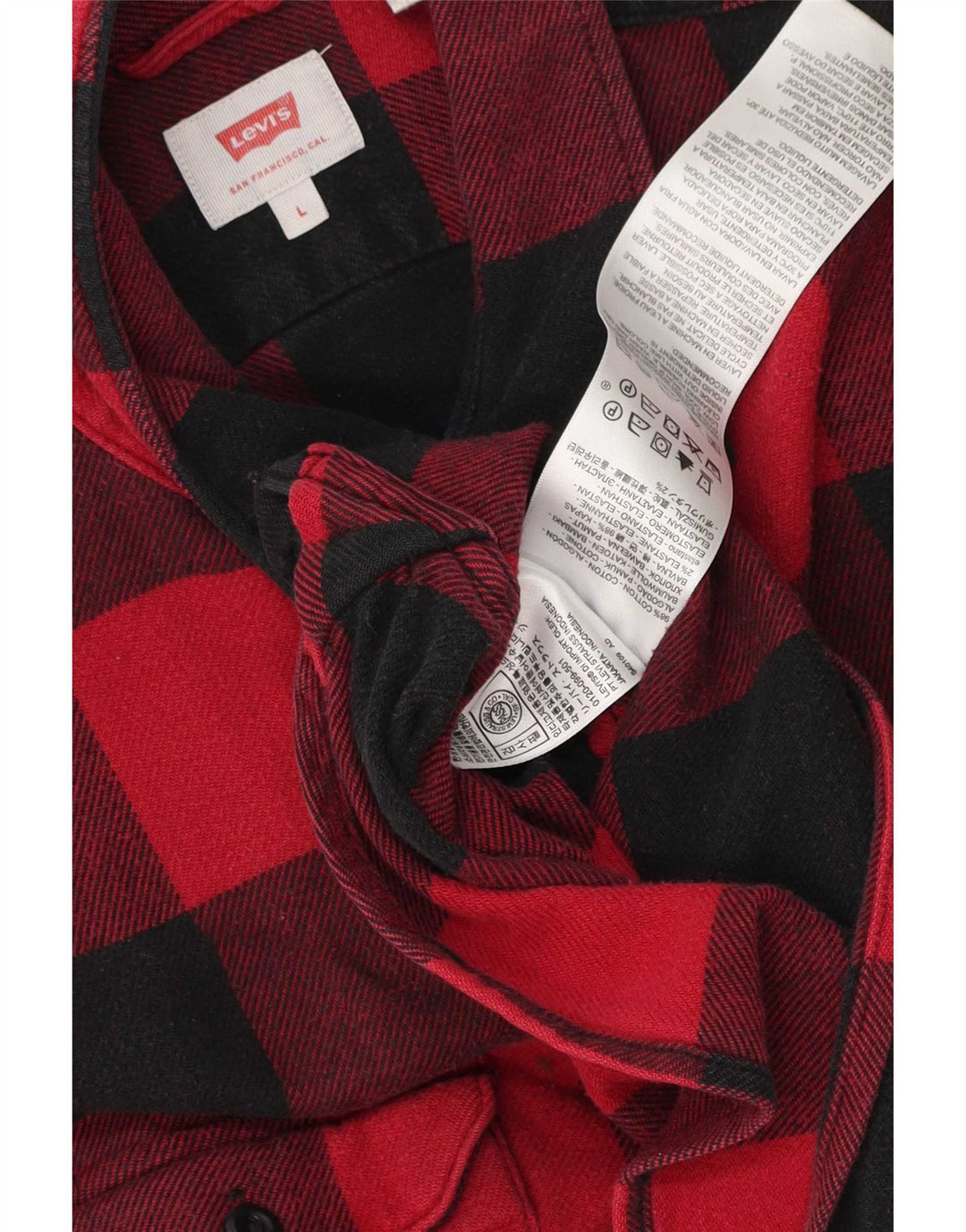 Levi's Herre Flanellskjorte Stor rød Gingham Bomuld