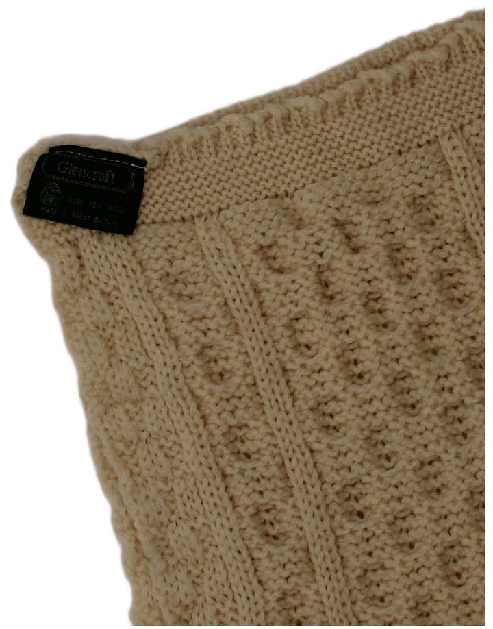 Glencroft Kvinder strik rektangel tørklæde One Size Off White New Wool Winter
